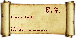 Boros Hédi névjegykártya